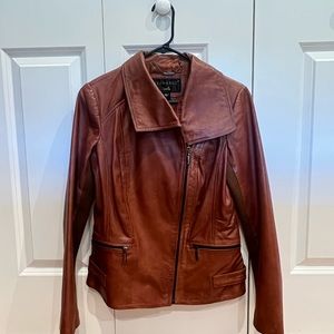 Bernardo Brown Leather Jacket, size small. Barely worn!